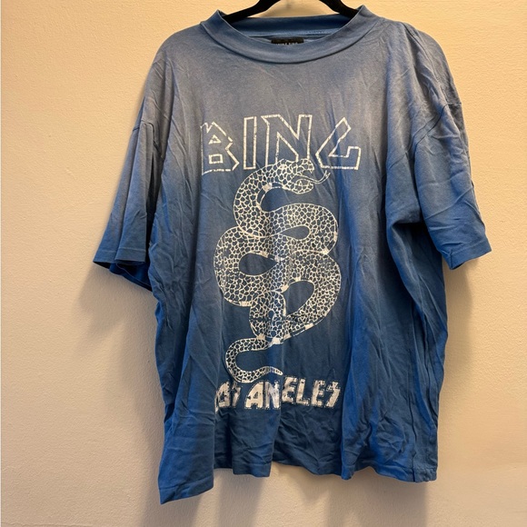 Anine Bing Los Angeles Blue Snake Tee - Picture 1 of 2